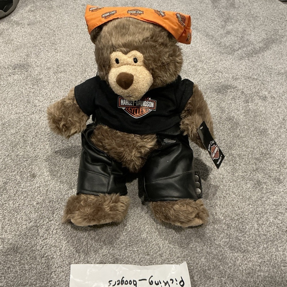 Harley Davidson (Harley Teddy Bear ) In Harley Bandanna, Shirt, And Chaps .